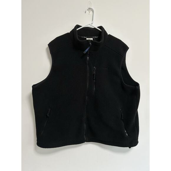 Vintage L.L. Bean Vest Black Men Fleece 10224S Made in USA Size XL - Picture 1 of 8